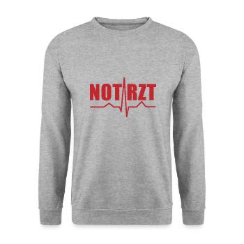 Notarzt Puls Krankenwagen Medizin Geschenk - Unisex Pullover - Weißgrau meliert - Vorne - Alina (178cm) & Michal (187cm)