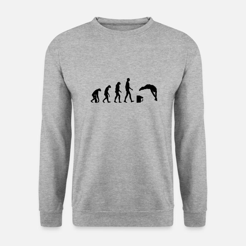 Evolution / Schwimmen - Unisex Pullover - Weißgrau meliert