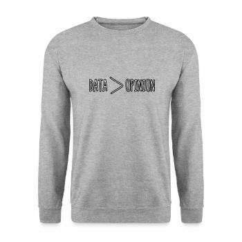 Data superior than your opinion - Unisex Sweatshirt - salt & pepper - Front - Alina (178cm) & Michal (187cm)