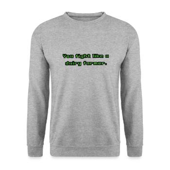 Dairy Farmer 2 - Unisex Pullover - Weißgrau meliert - Vorne - Alina (178cm) & Michal (187cm)