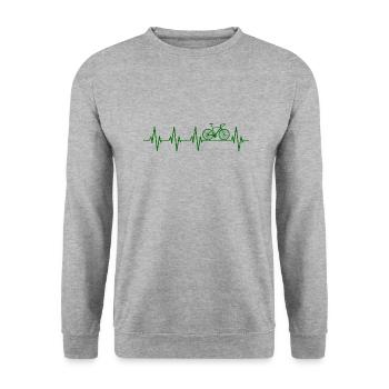 ECG de battement de cœur de vélo - Sweat-shirt Unisexe - gris chiné - Devant - Alina (178cm) & Michal (187cm)