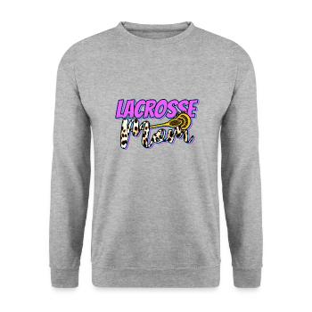 Lacrosse Sport Mutter Mama I Geschenk - Unisex Pullover - Weißgrau meliert - Vorne - Alina (178cm) & Michal (187cm)