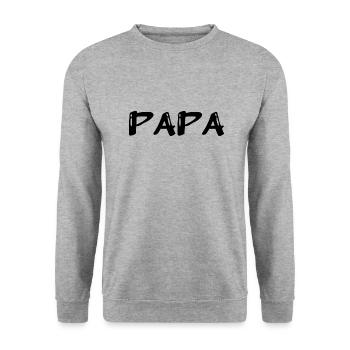 FATHER's DAY. HAPPY BIRTHDAY DAD. DAD. HAPPY BIRTHDAY - Unisex Sweatshirt - salt & pepper - Front - Alina (178cm) & Michal (187cm)