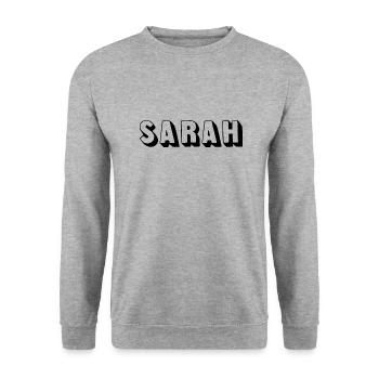Name - Sarah - Unisex Sweatshirt - salt & pepper - Front - Alina (178cm) & Michal (187cm)