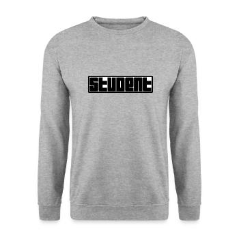Student Logo - Unisex Pullover - Weißgrau meliert - Vorne - Alina (178cm) & Michal (187cm)
