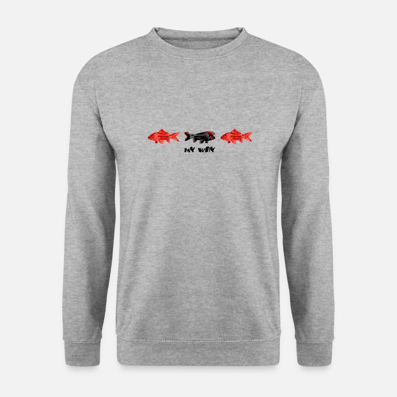 Mein Goldfisch-Weg - Unisex Pullover - Weißgrau meliert
