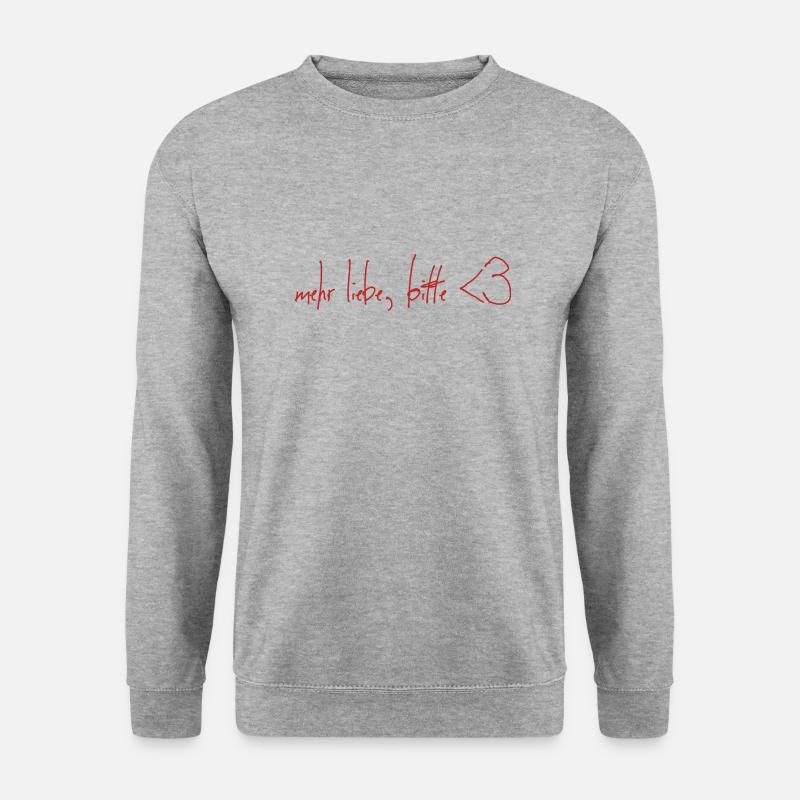 mehr Liebe bitte - Unisex Pullover - Weißgrau meliert