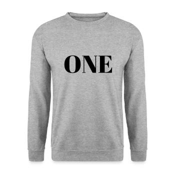 ONE - Unisex Sweatshirt - salt & pepper - Front - Alina (178cm) & Michal (187cm)