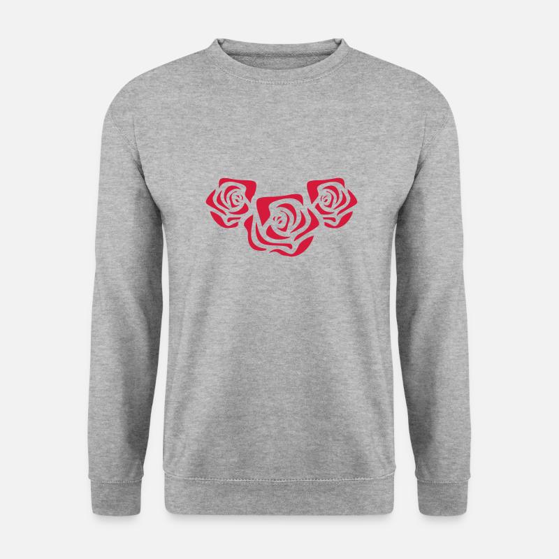 rote rosen - Unisex Pullover - Weißgrau meliert