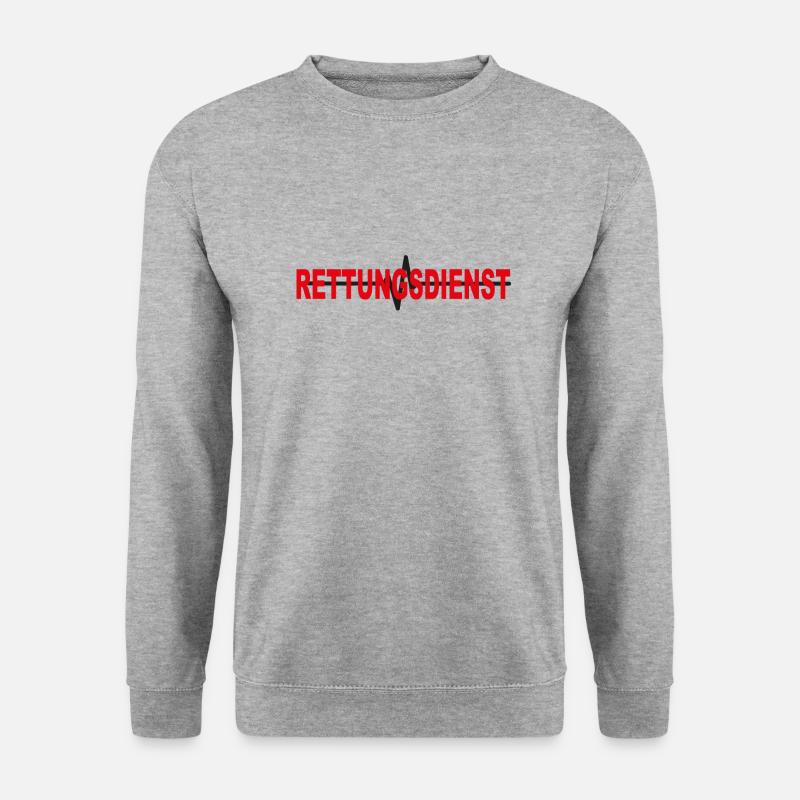 Rettungsdienst mit EKG - Unisex Pullover - Weißgrau meliert