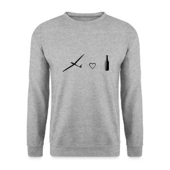 Glider Gliding Glider Glider Pilot Pilot - Unisex Sweatshirt - salt & pepper - Front - Alina (178cm) & Michal (187cm)