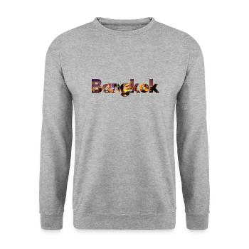 Bangkok - Unisex Sweatshirt - salt & pepper - Front - Alina (178cm) & Michal (187cm)