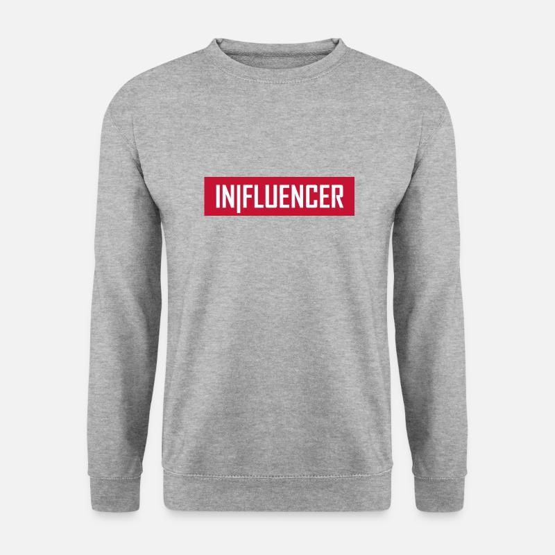 Influencer - Unisex Pullover - Weißgrau meliert