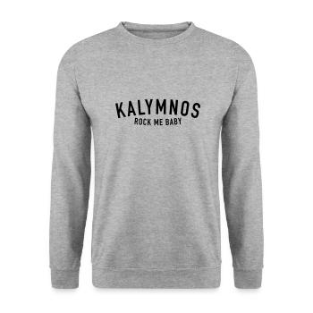 KALYMNOS. Rock Climbing Paradise. - Unisex Sweatshirt - salt & pepper - Front - Alina (178cm) & Michal (187cm)