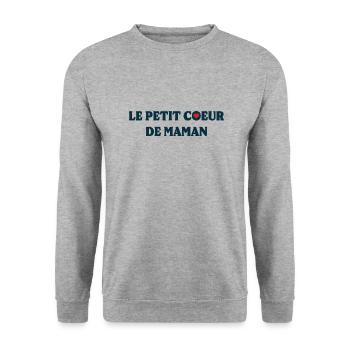 Le Petit Cœur De Maman - Sweat-shirt Unisexe - gris chiné - Devant - Alina (178cm) & Michal (187cm)
