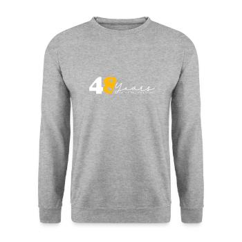 Vintage 1976 Funny 48 Year Old Bday Men Women - Unisex Sweatshirt - salt & pepper - Front - Alina (178cm) & Michal (187cm)