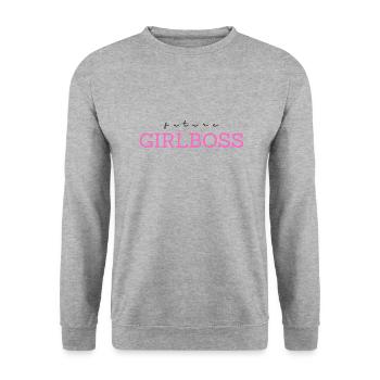 Future Girlboss - Unisex Pullover - Weißgrau meliert - Vorne - Alina (178cm) & Michal (187cm)