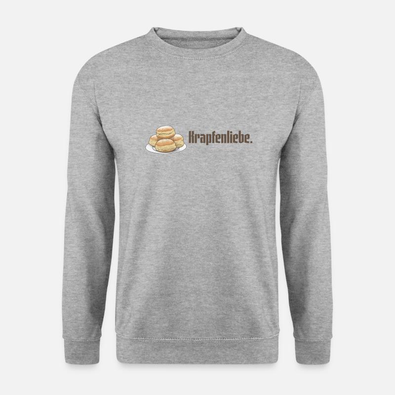 Krapfen // Illustration - Unisex Pullover - Weißgrau meliert