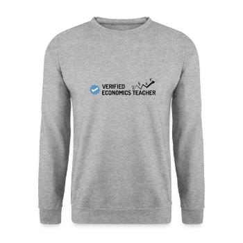 Verifizierter Wirtschaftslehrer - Unisex Pullover - Weißgrau meliert - Vorne - Alina (178cm) & Michal (187cm)