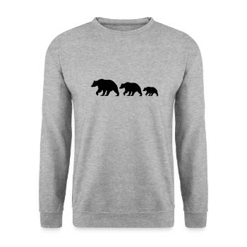 Bear Family - Unisex Sweatshirt - salt & pepper - Front - Alina (178cm) & Michal (187cm)