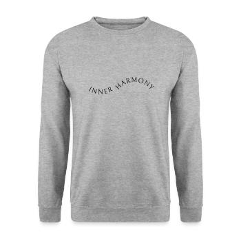 Innere Harmonie - Unisex Pullover - Weißgrau meliert - Vorne - Alina (178cm) & Michal (187cm)