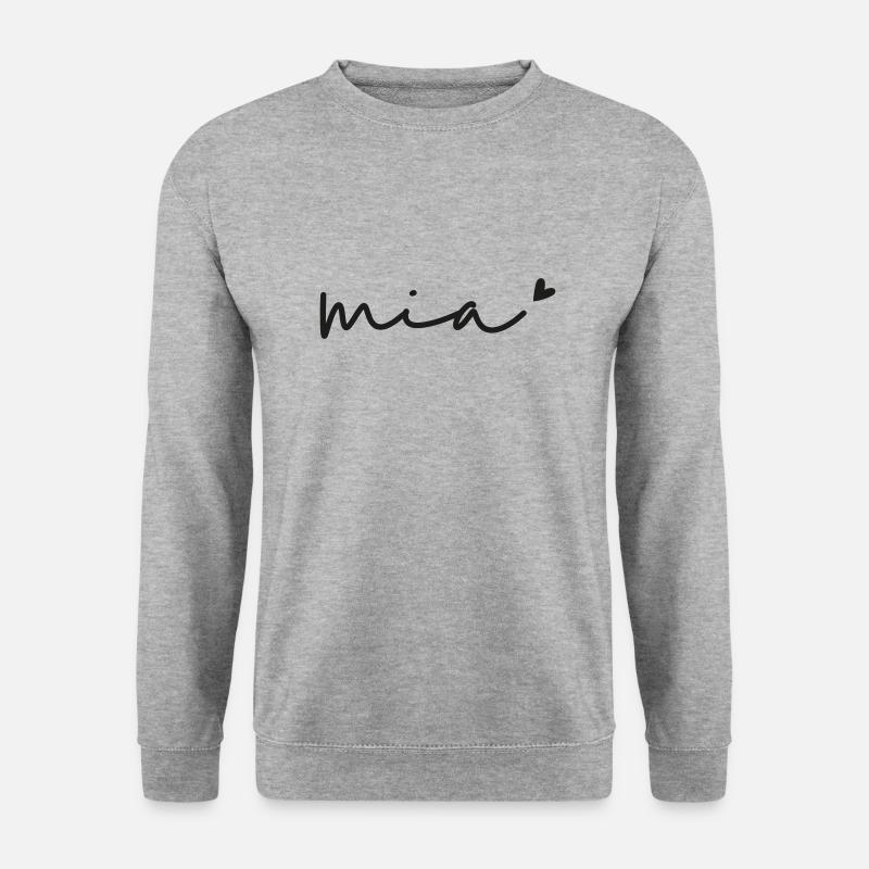 Name Mia - Unisex Pullover - Weißgrau meliert