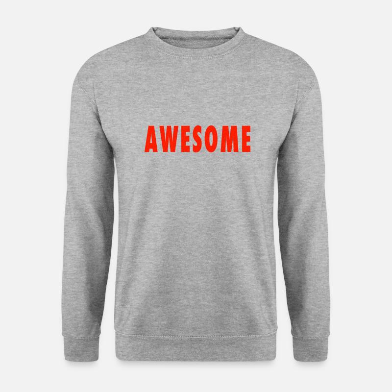 awesome - Unisex Pullover - Weißgrau meliert