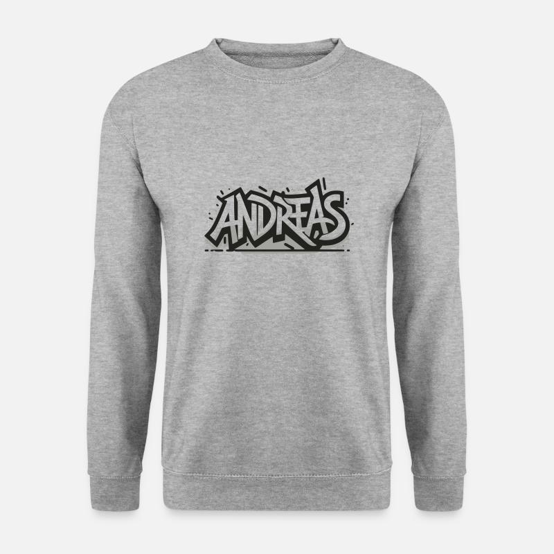 Andreas Name Vorname Graffiti - Unisex Pullover - Weißgrau meliert