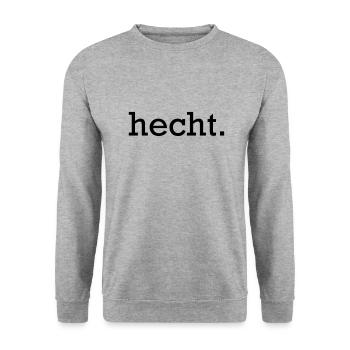hecht. - Unisex Pullover - Weißgrau meliert - Vorne - Alina (178cm) & Michal (187cm)