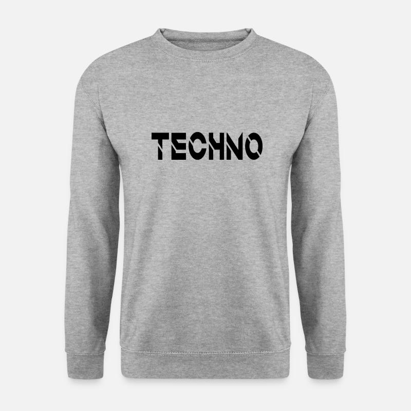 Techno - Unisex Pullover - Weißgrau meliert
