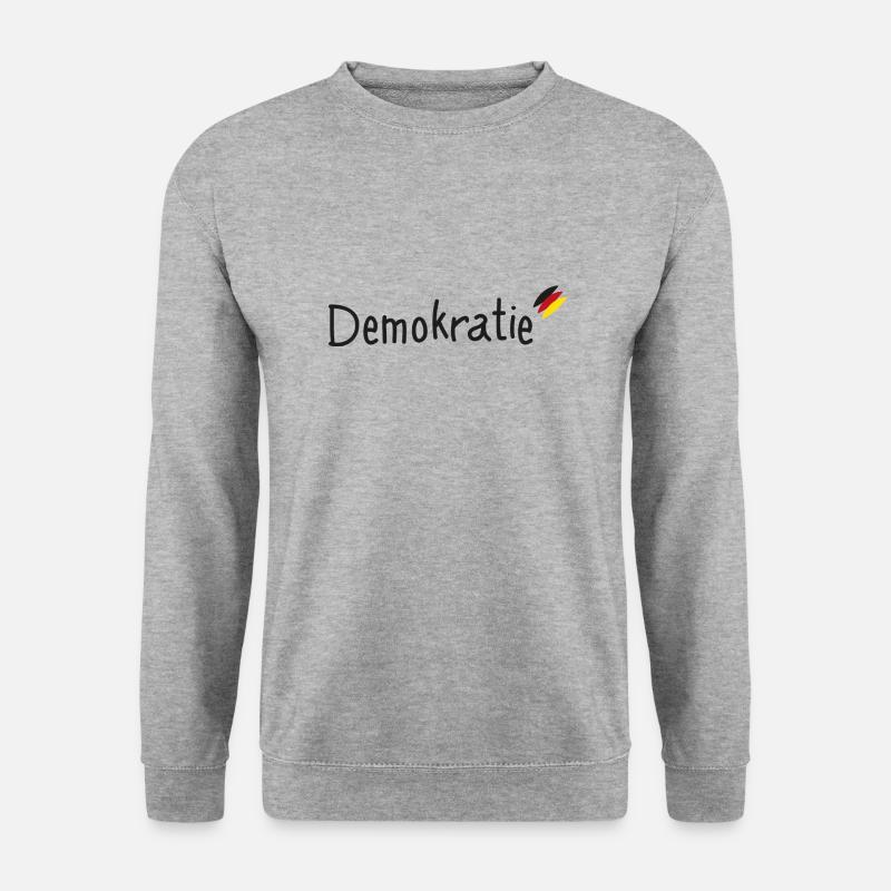 Demokratie - Unisex Pullover - Weißgrau meliert