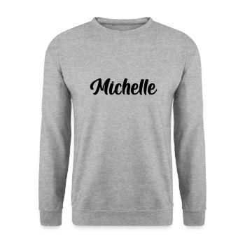 Michelle - Unisex Pullover - Weißgrau meliert - Vorne - Alina (178cm) & Michal (187cm)