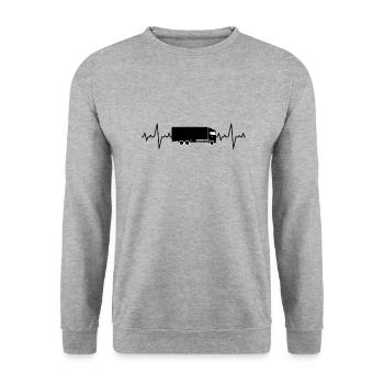 Truck Heartbeat Driver Truck Driver Truck Driver - Unisex Sweatshirt - salt & pepper - Front - Alina (178cm) & Michal (187cm)