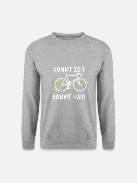 Kommt Zeit kommt Rad - Unisex Pullover - Weißgrau meliert