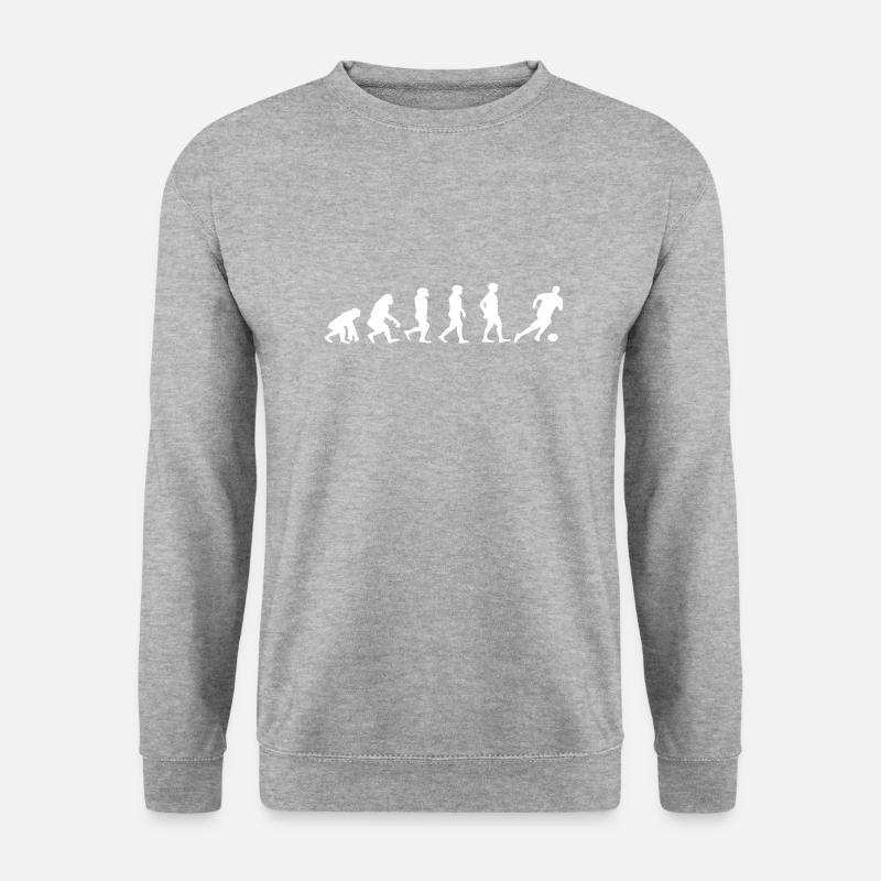 Fussball evolution - Unisex Pullover - Weißgrau meliert