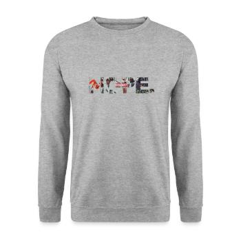 NOPE - sei kein ja-Sager! - Unisex Pullover - Weißgrau meliert - Vorne - Alina (178cm) & Michal (187cm)