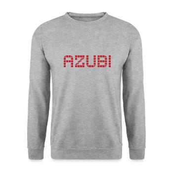 Azubi Tshirt 2 23 rot - Unisex Pullover - Weißgrau meliert - Vorne - Alina (178cm) & Michal (187cm)