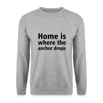 home is where the anchor drops - Unisex Sweatshirt - salt & pepper - Front - Alina (178cm) & Michal (187cm)