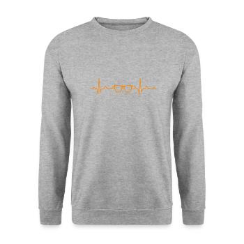 Herzschlag Optiker Geschenkidee - Unisex Pullover - Weißgrau meliert - Vorne - Alina (178cm) & Michal (187cm)