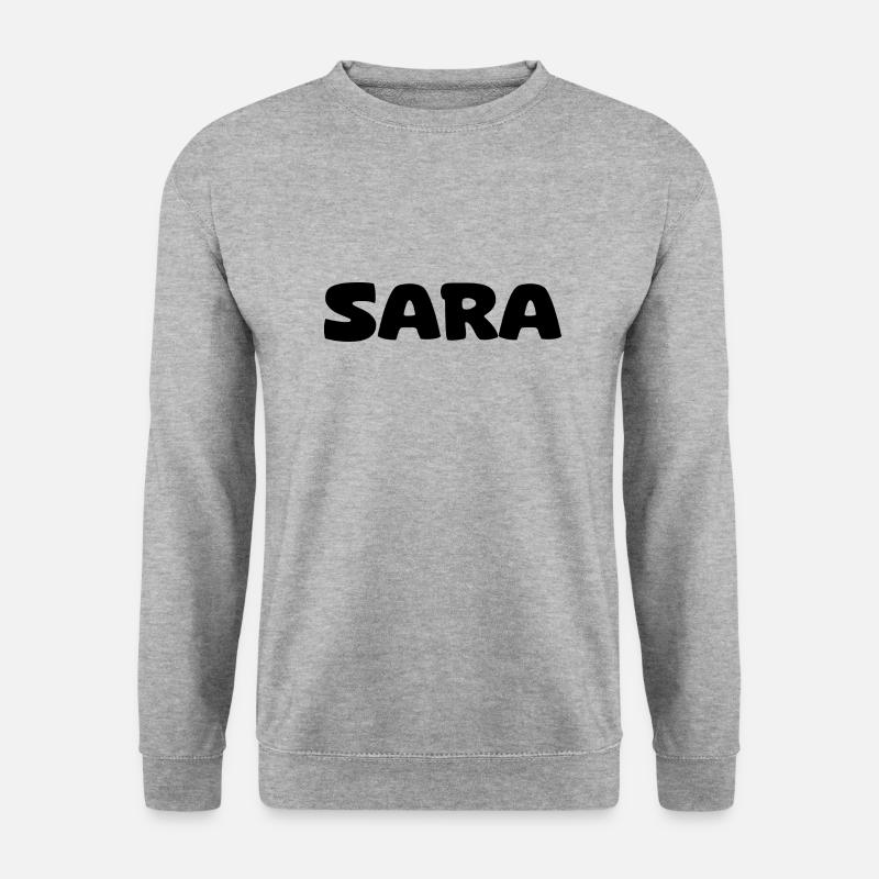 Name - Sara - Unisex Pullover - Weißgrau meliert
