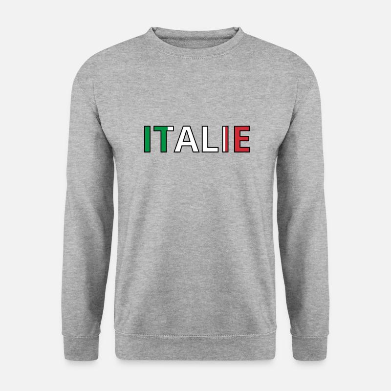 Flagge von Italien - Unisex Pullover - Weißgrau meliert