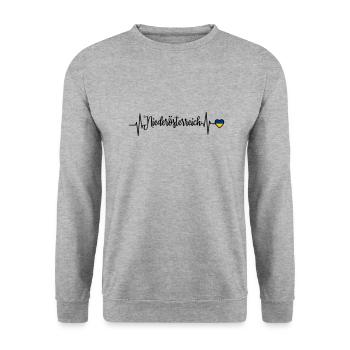 Lower Austria Pulse Heart Line - Unisex Sweatshirt - salt & pepper - Front - Alina (178cm) & Michal (187cm)