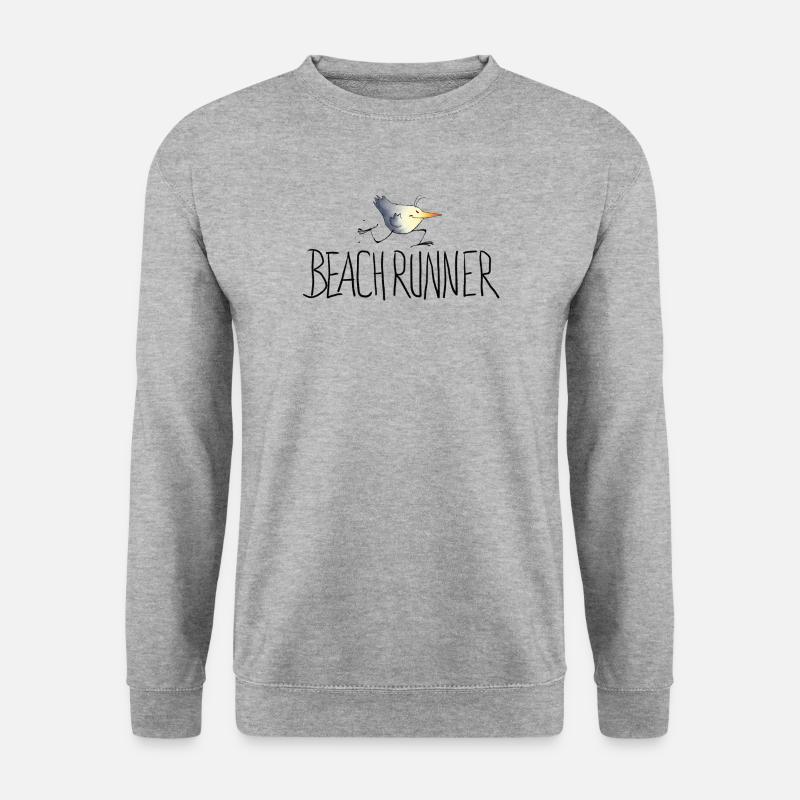 Der kleine Strandläufer - Unisex Pullover - Weißgrau meliert