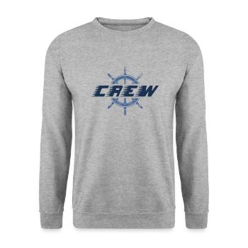 Nautik Crew - Steering wheel and crew lettering - Boat - Unisex Sweatshirt - salt & pepper - Front - Alina (178cm) & Michal (187cm)