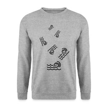 Icône d’onde - Sweat-shirt Unisexe - gris chiné - Devant - Alina (178cm) & Michal (187cm)