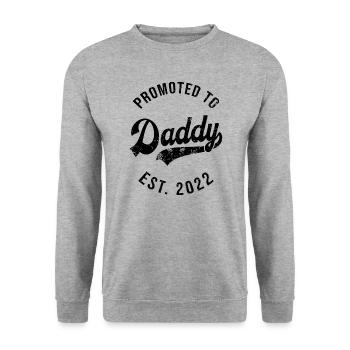 Mens Funny 1ère fois Papa Est 2022 Première fête des pères - Sweat-shirt Unisexe - gris chiné - Devant - Alina (178cm) & Michal (187cm)