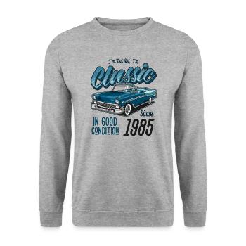 I'm Not Old I'm Classic Car Vintage Born In 1985 - Unisex Sweatshirt - salt & pepper - Front - Alina (178cm) & Michal (187cm)