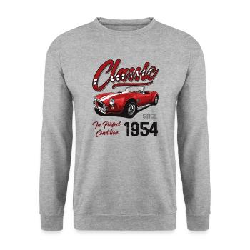 I'm Not Old I'm Classic Car Vintage Born In 1954 - Unisex Sweatshirt - salt & pepper - Front - Alina (178cm) & Michal (187cm)