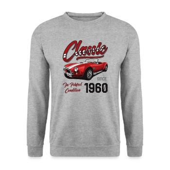 Je ne suis pas vieux Je suis Classic Car Vintage né en 1960 - Sweat-shirt Unisexe - gris chiné - Devant - Alina (178cm) & Michal (187cm)