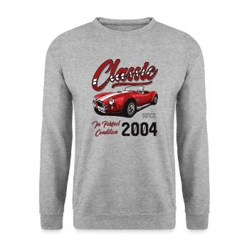 Je ne suis pas vieux Je suis une voiture classique vintage née en 2004 - Sweat-shirt Unisexe - gris chiné - Devant - Alina (178cm) & Michal (187cm)